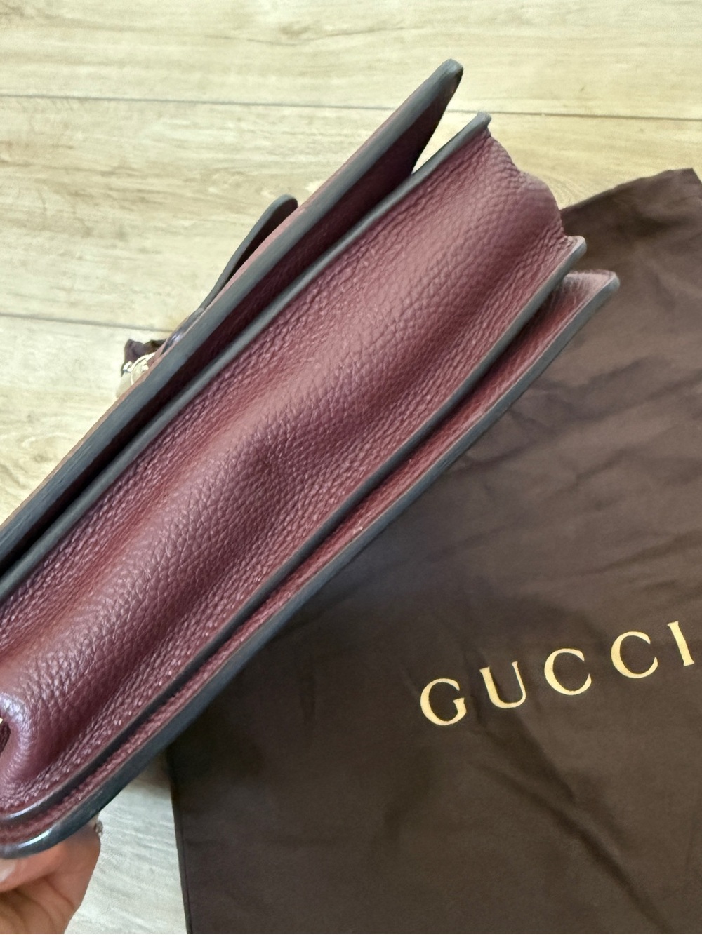 Gucci Jackie Soft Pebbled Leather Burgundy Shoulder Bag 362971 - Picture 8 of 13